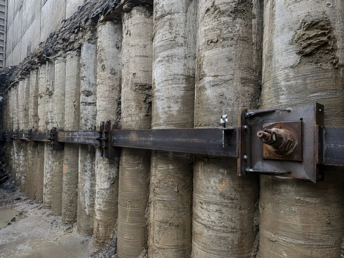 Caisson Walls being built and completed on site by Harrowgate Group