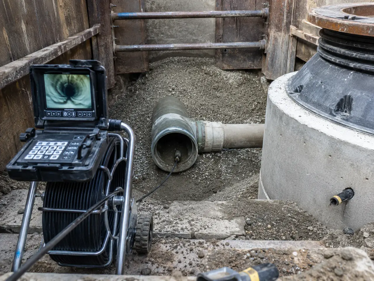 CCTV Sewer Inspection being built and completed on site by Harrowgate Group