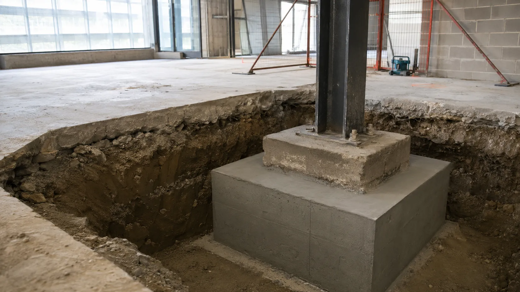 Column and Pad Underpinning in Pickering, Ontario, completed by Harrowgate Group