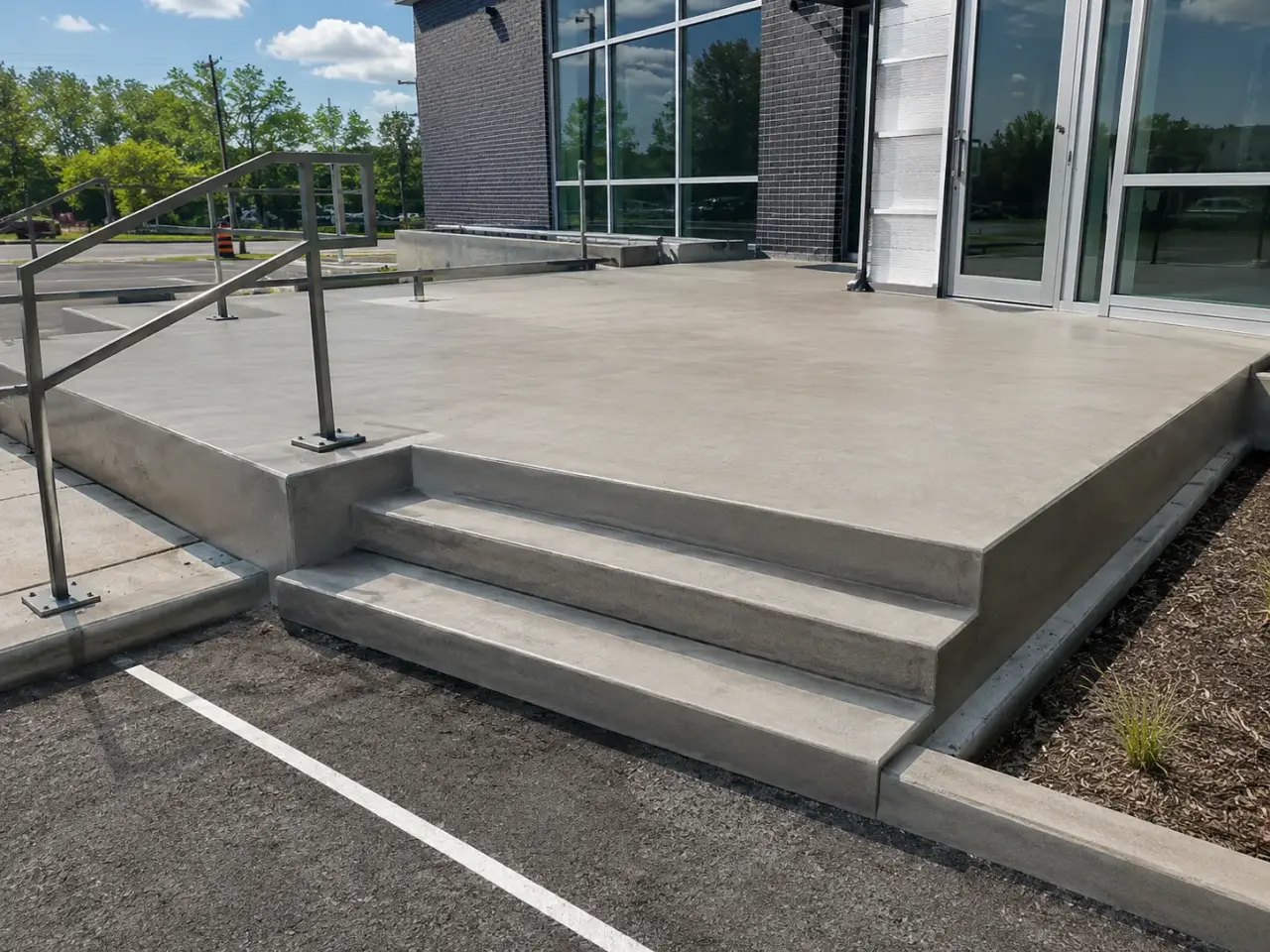 Commercial Concrete Patios and Landings in Aurora