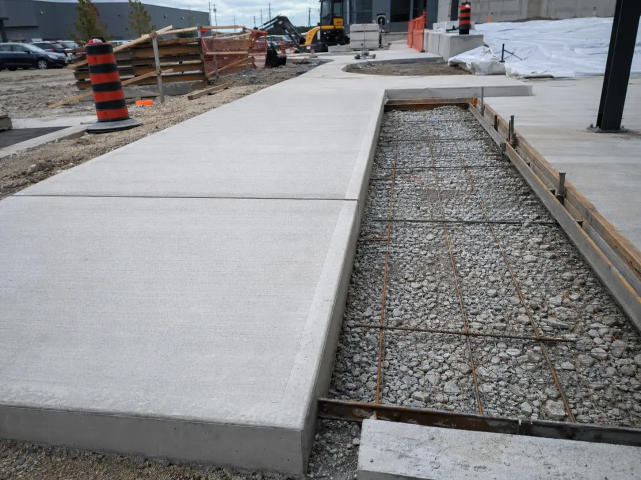 Commercial Sidewalks and Walkways being built and completed on site by Harrowgate Group