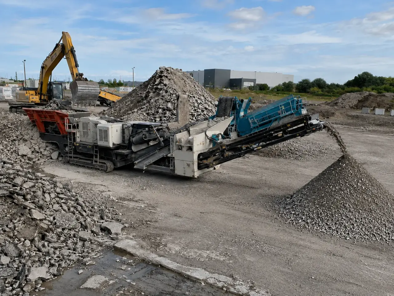 Completed Concrete and Asphalt Crushing and Recycling installation in Pickering by Harrowgate Group