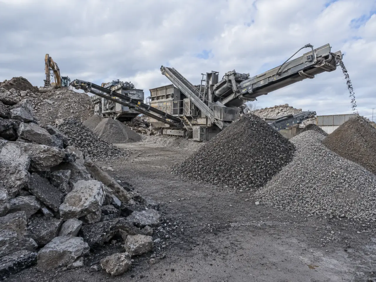 Concrete and Asphalt Crushing and Recycling in Pickering being built and completed on site by Harrowgate Group