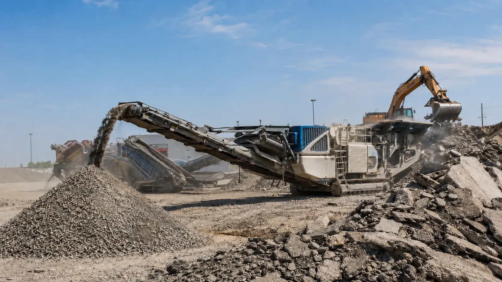 Concrete and Asphalt Crushing and Recycling in Pickering, Ontario, completed by Harrowgate Group