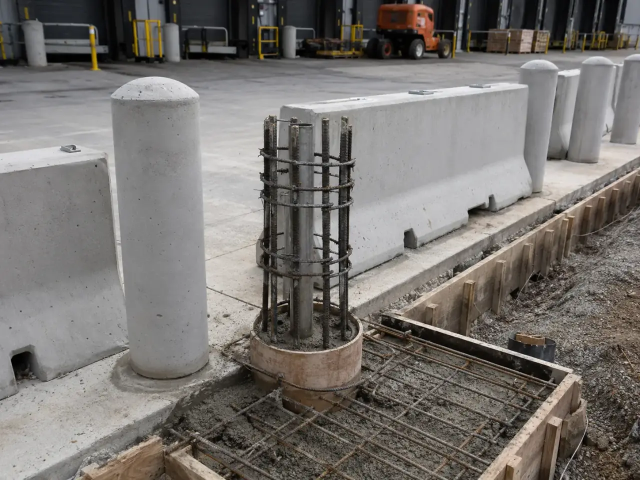 Concrete Barriers and Bollards in Aurora being built and completed on site by Harrowgate Group