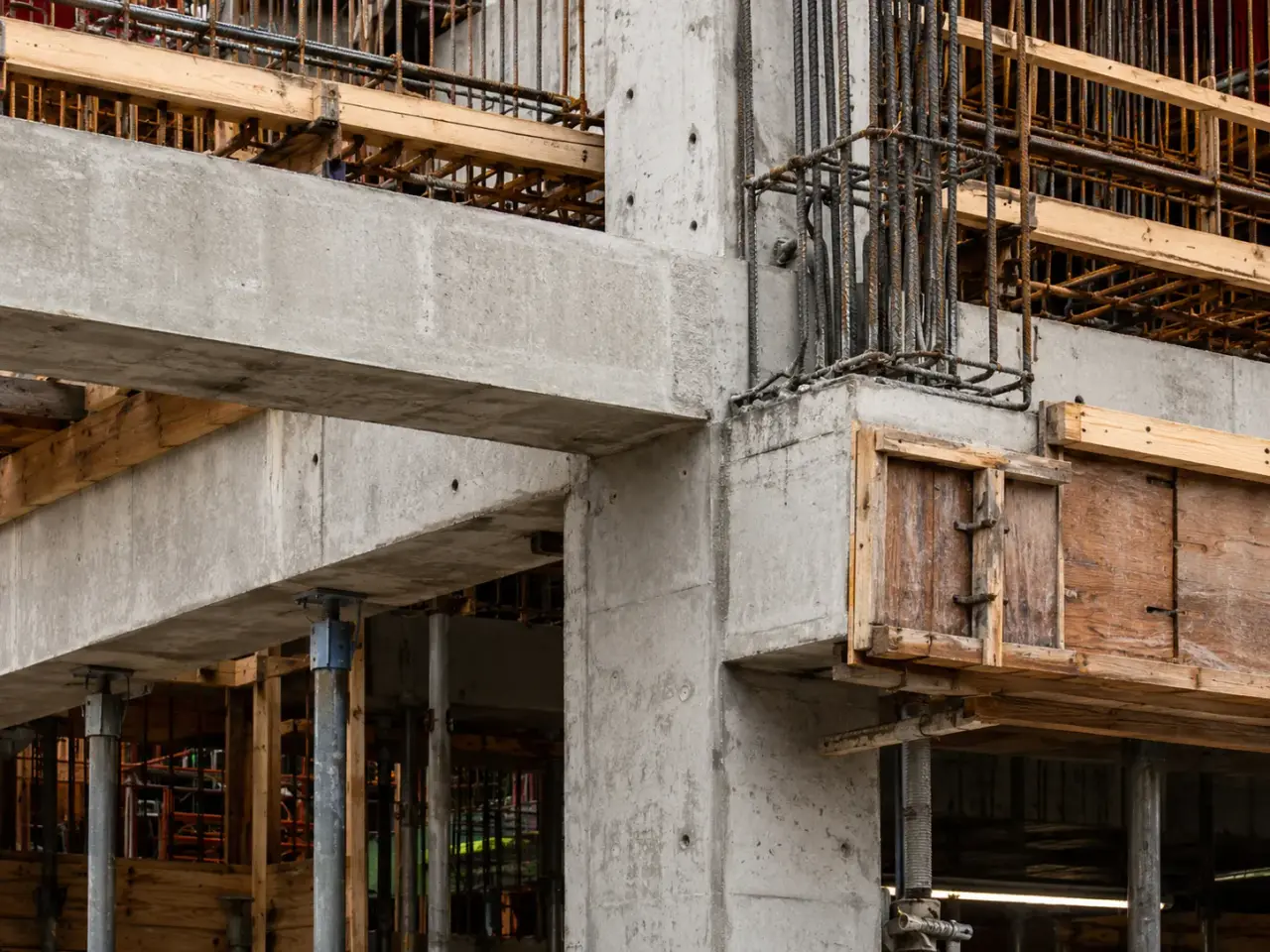 Concrete Columns and Beams being built and completed on site by Harrowgate Group