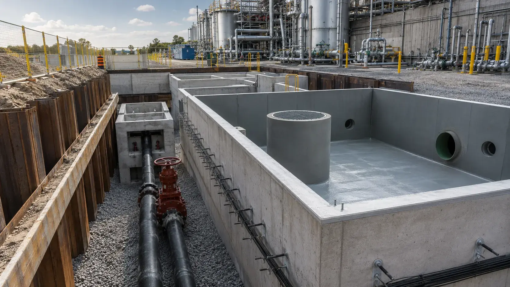 Concrete Containment Structures in Aurora, Ontario, completed by Harrowgate Group