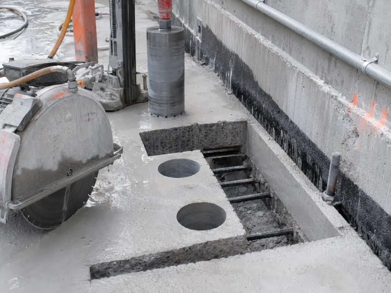 Concrete Cutting and Coring being built and completed on site by Harrowgate Group