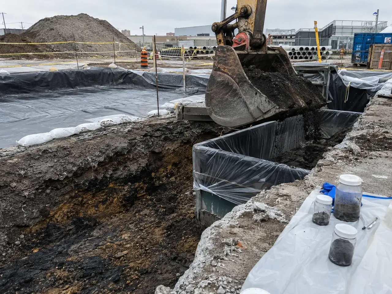 Contaminated Soil Removal being built and completed on site by Harrowgate Group