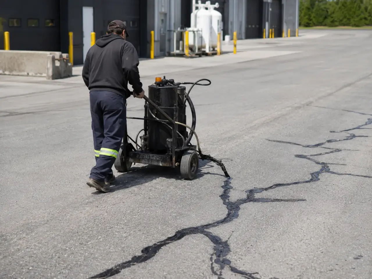 How we complete asphalt crack sealing by Harrowgate Group