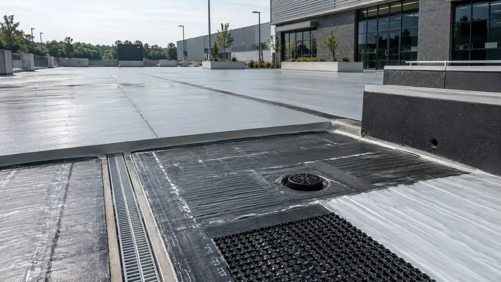 Deck and Plaza Waterproofing, completed by Harrowgate Group