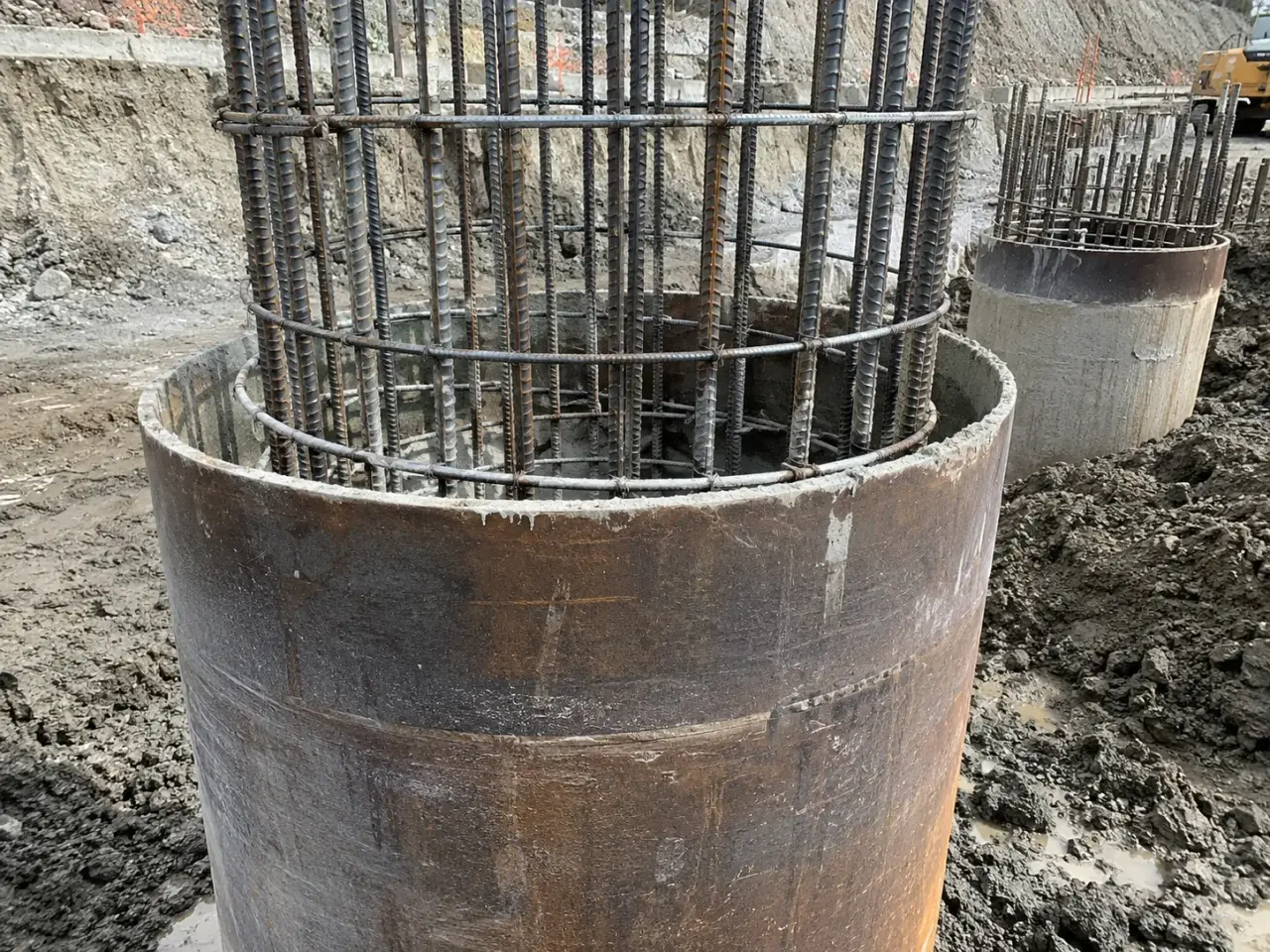 Deep Foundation Piling being built and completed on site by Harrowgate Group