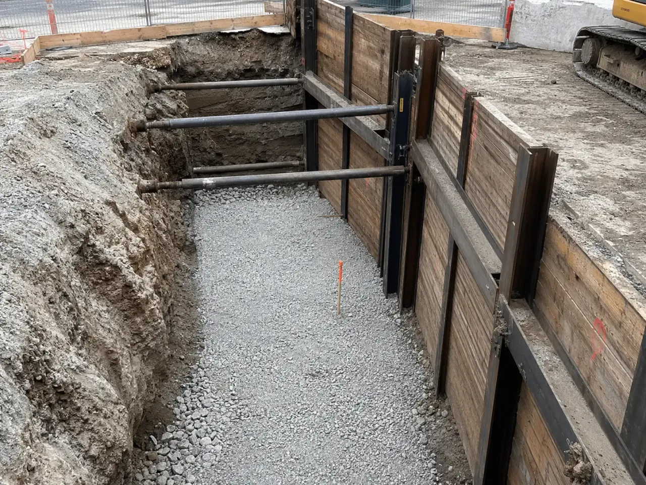 Emergency Excavation and Shoring in Ajax being built and completed on site by Harrowgate Group