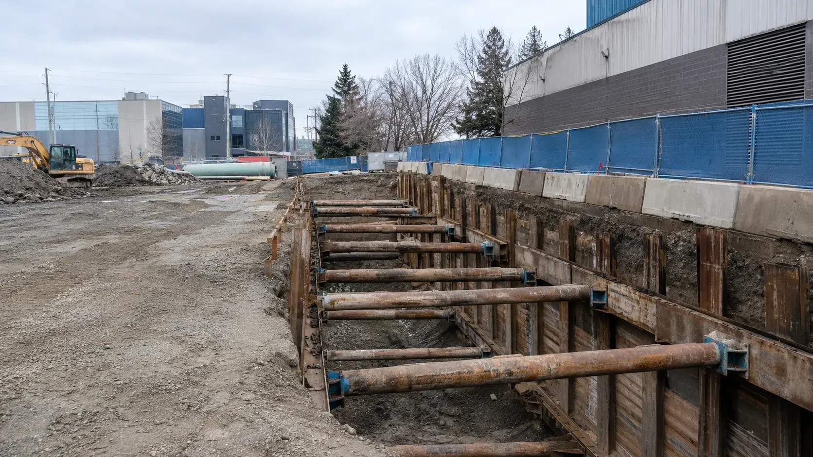 Emergency Excavation and Shoring in Ajax, Ontario, completed by Harrowgate Group