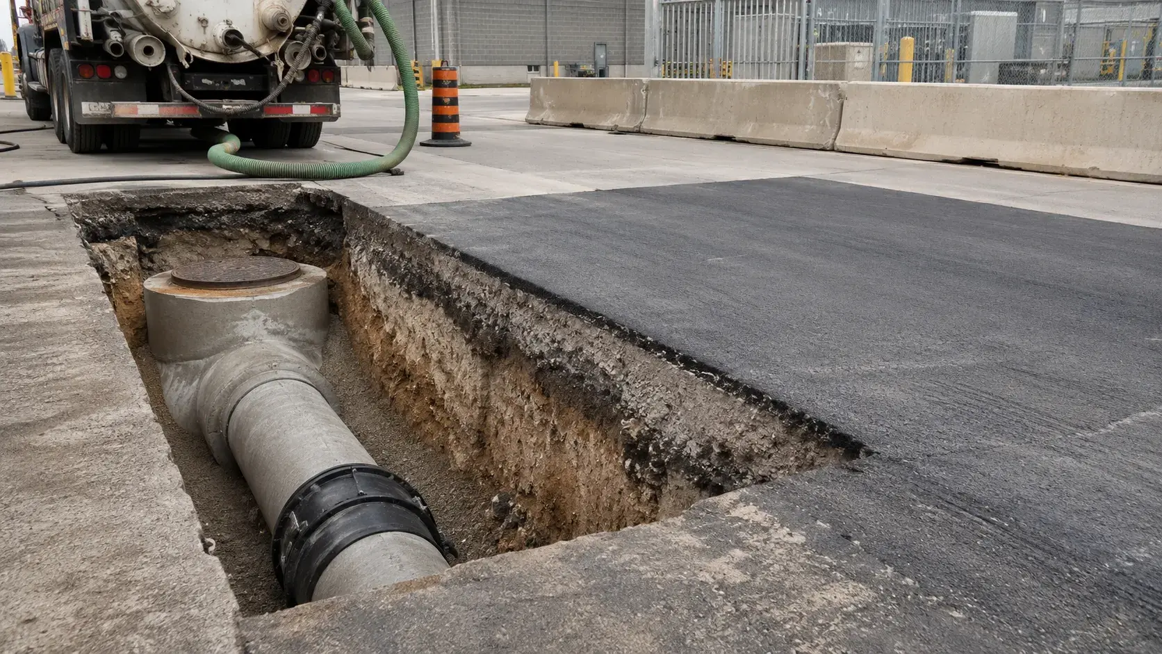 Emergency Sewer Repair, completed by Harrowgate Group