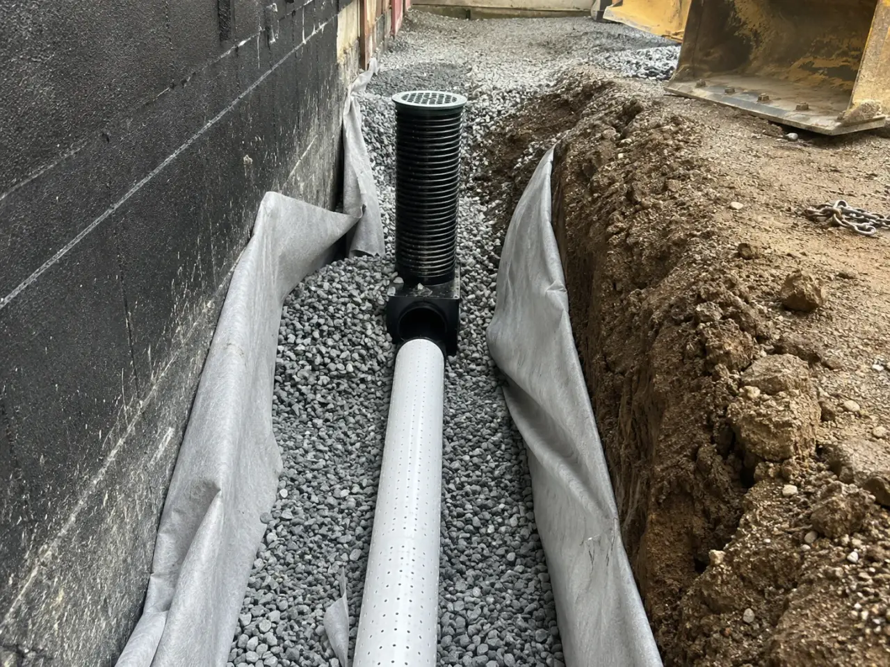 French Drain Installation in Ajax being built and completed on site by Harrowgate Group