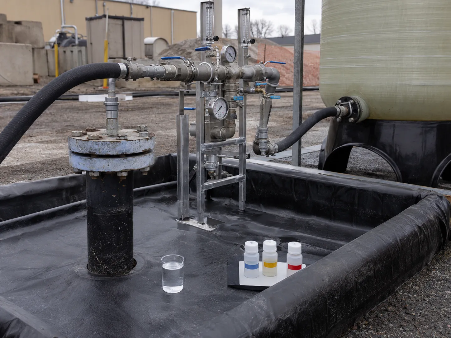 Groundwater Remediation being built and completed on site by Harrowgate Group