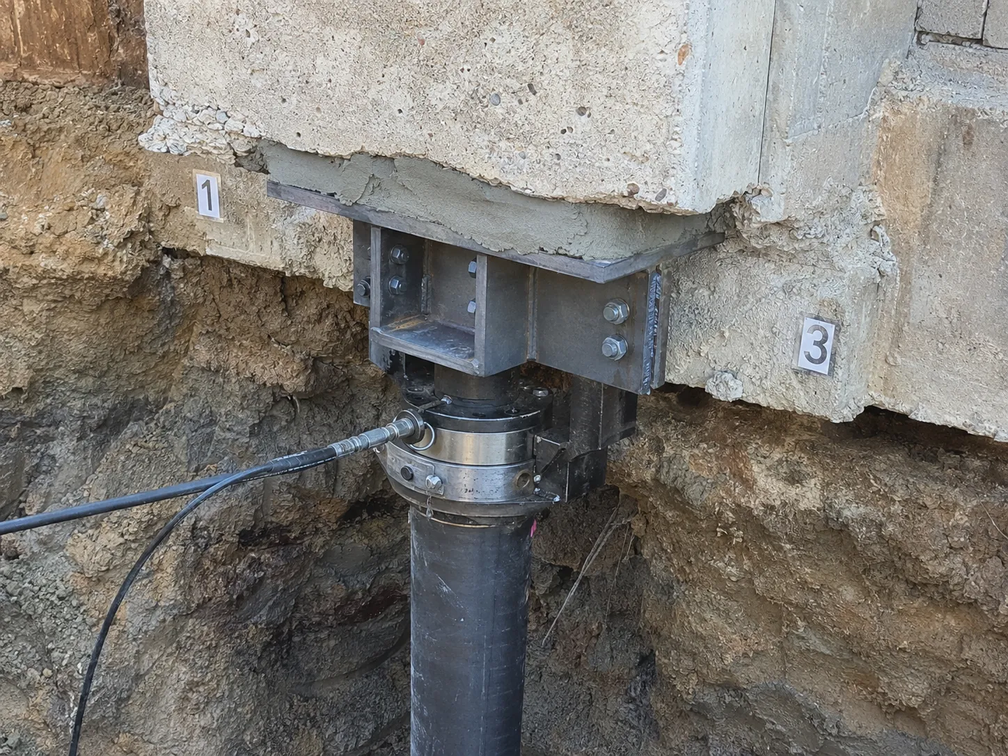 Helical Pile Underpinning being built and completed on site by Harrowgate Group