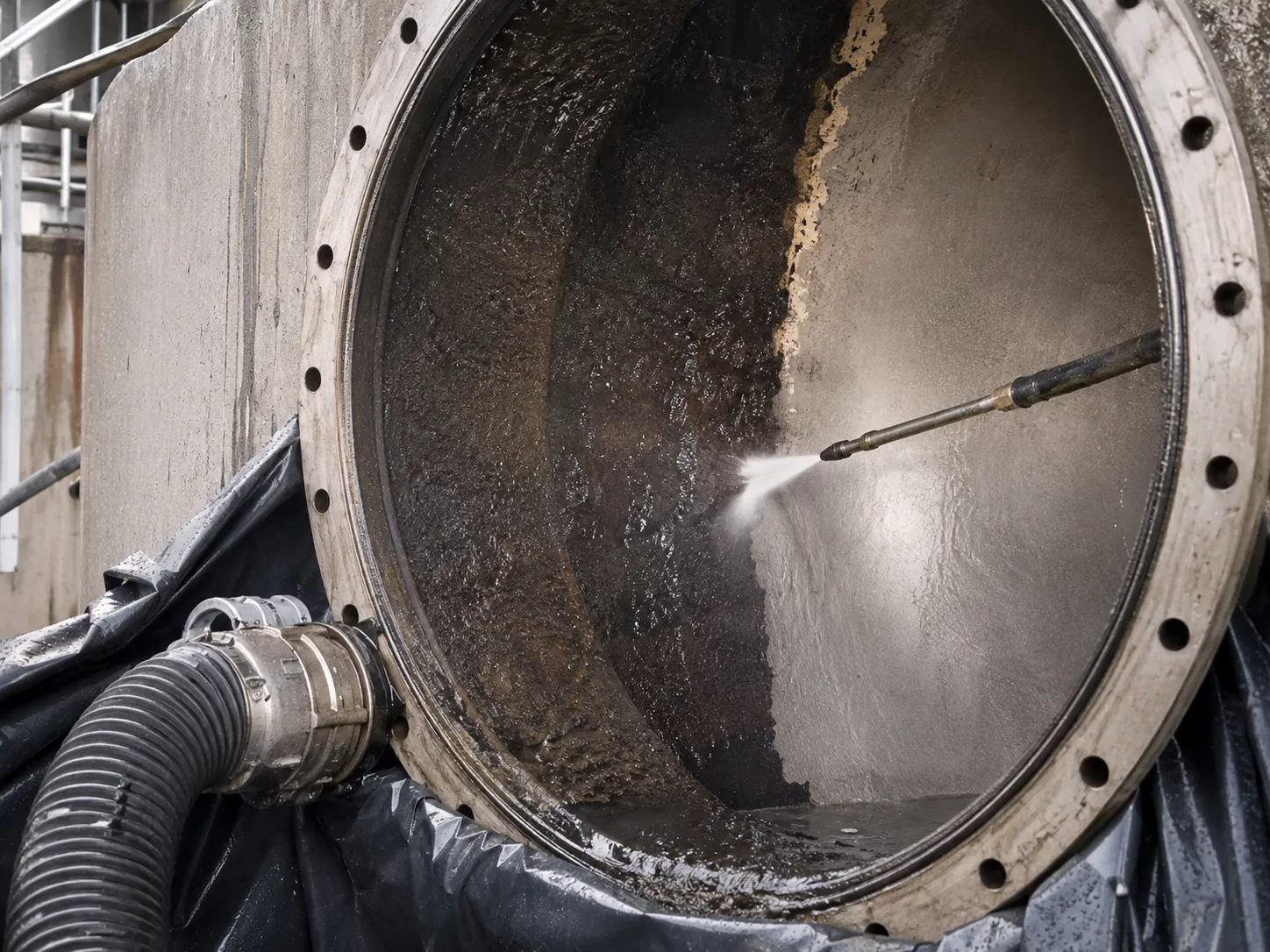 Hydro Blasting and High-Pressure Water Cleaning being built and completed on site by Harrowgate Group