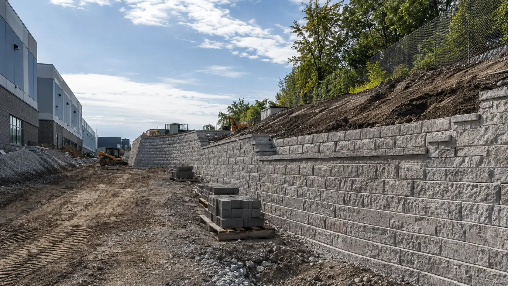 Landscape Retaining Walls in Pickering, Ontario, completed by Harrowgate Group