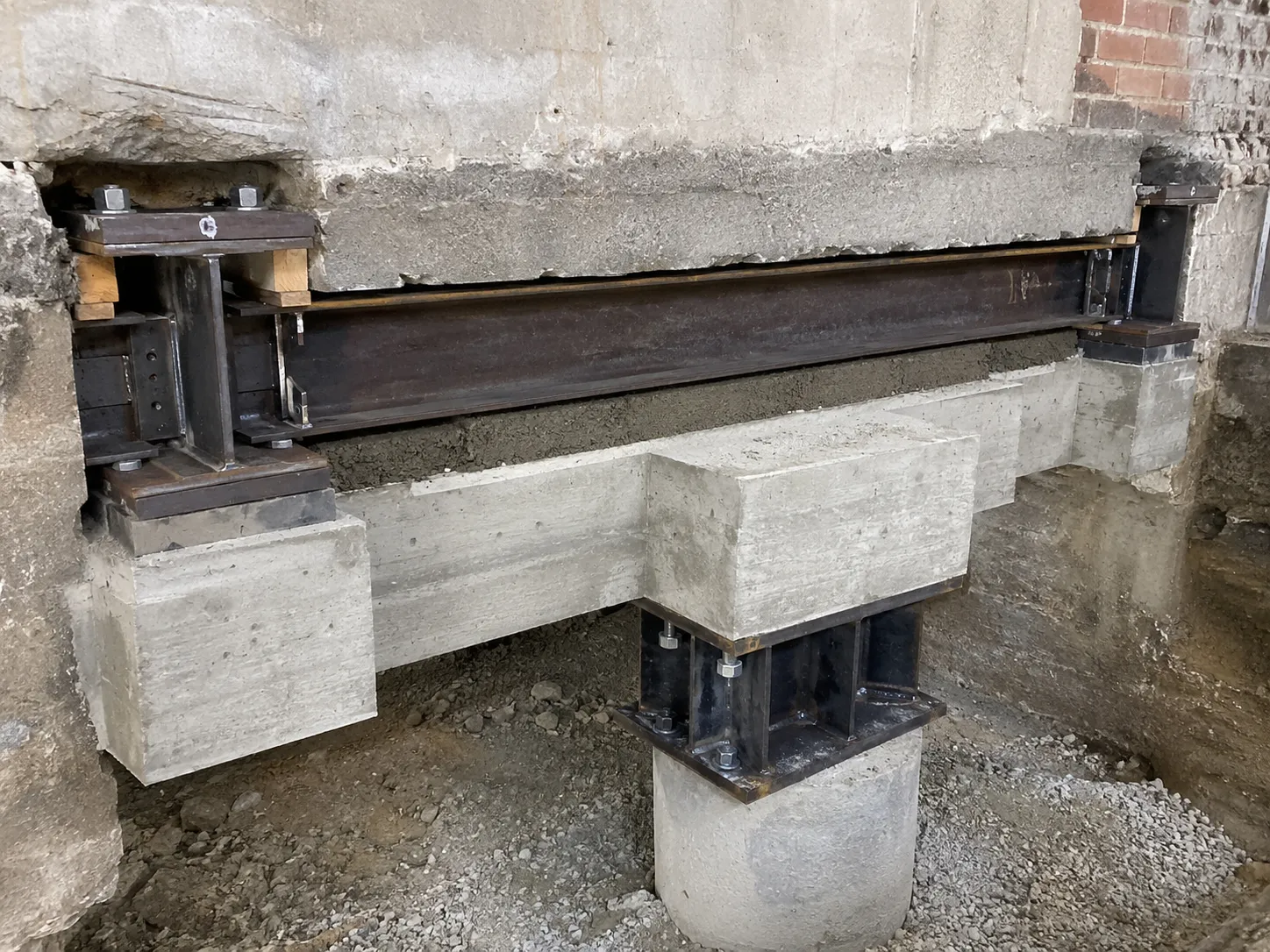 Needle Beam Underpinning in Aurora being built and completed on site by Harrowgate Group