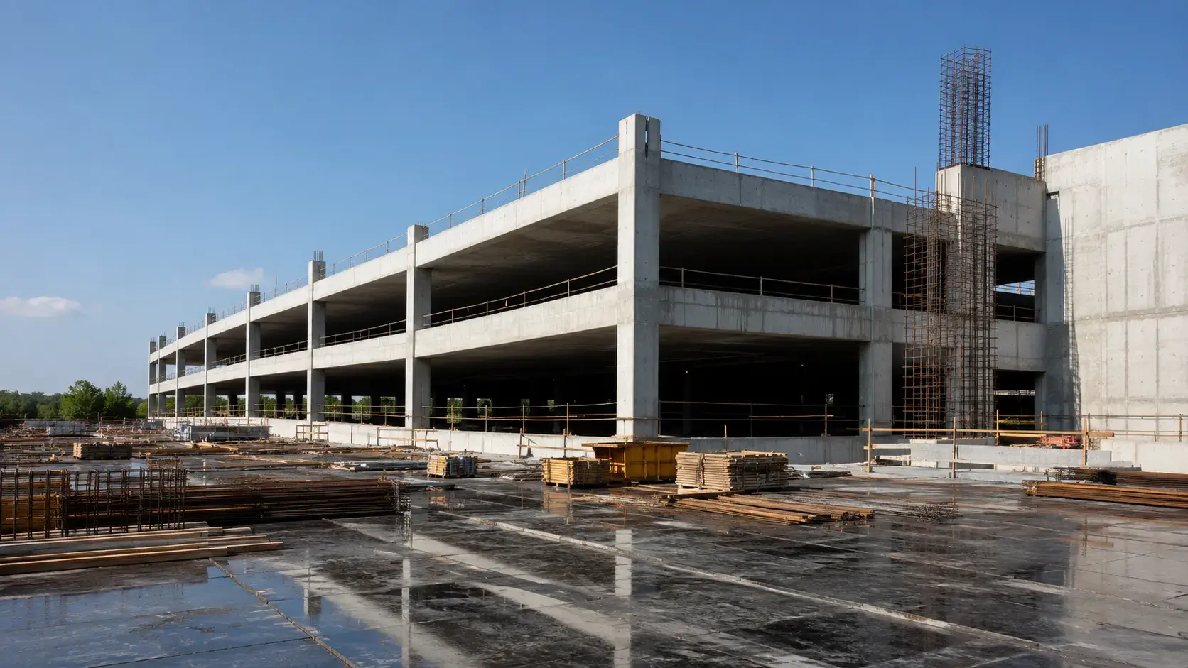 Parking Structure Construction in Halton Hills, Ontario, completed by Harrowgate Group
