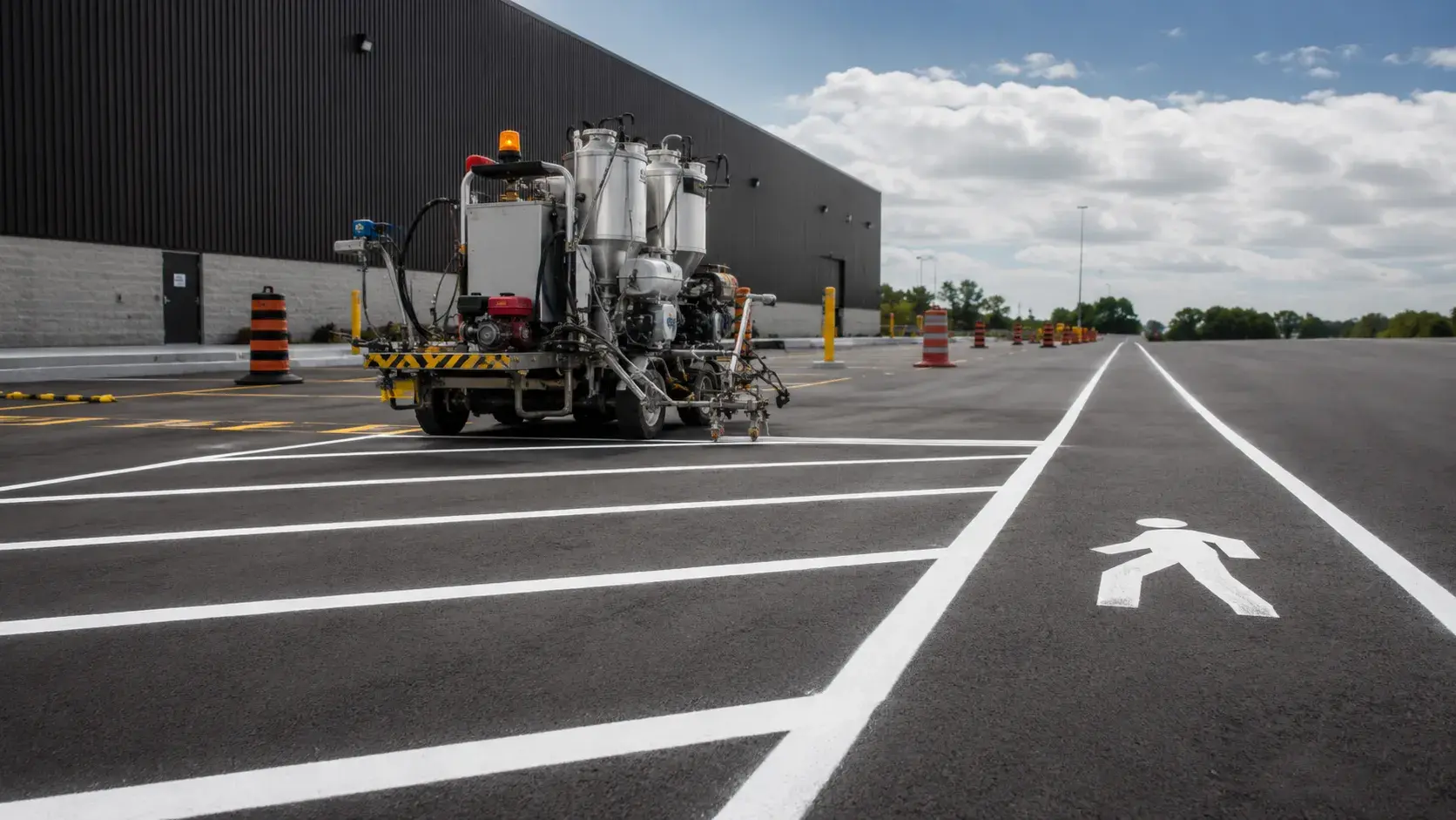 Pavement Line Marking in Aurora, Ontario, completed by Harrowgate Group