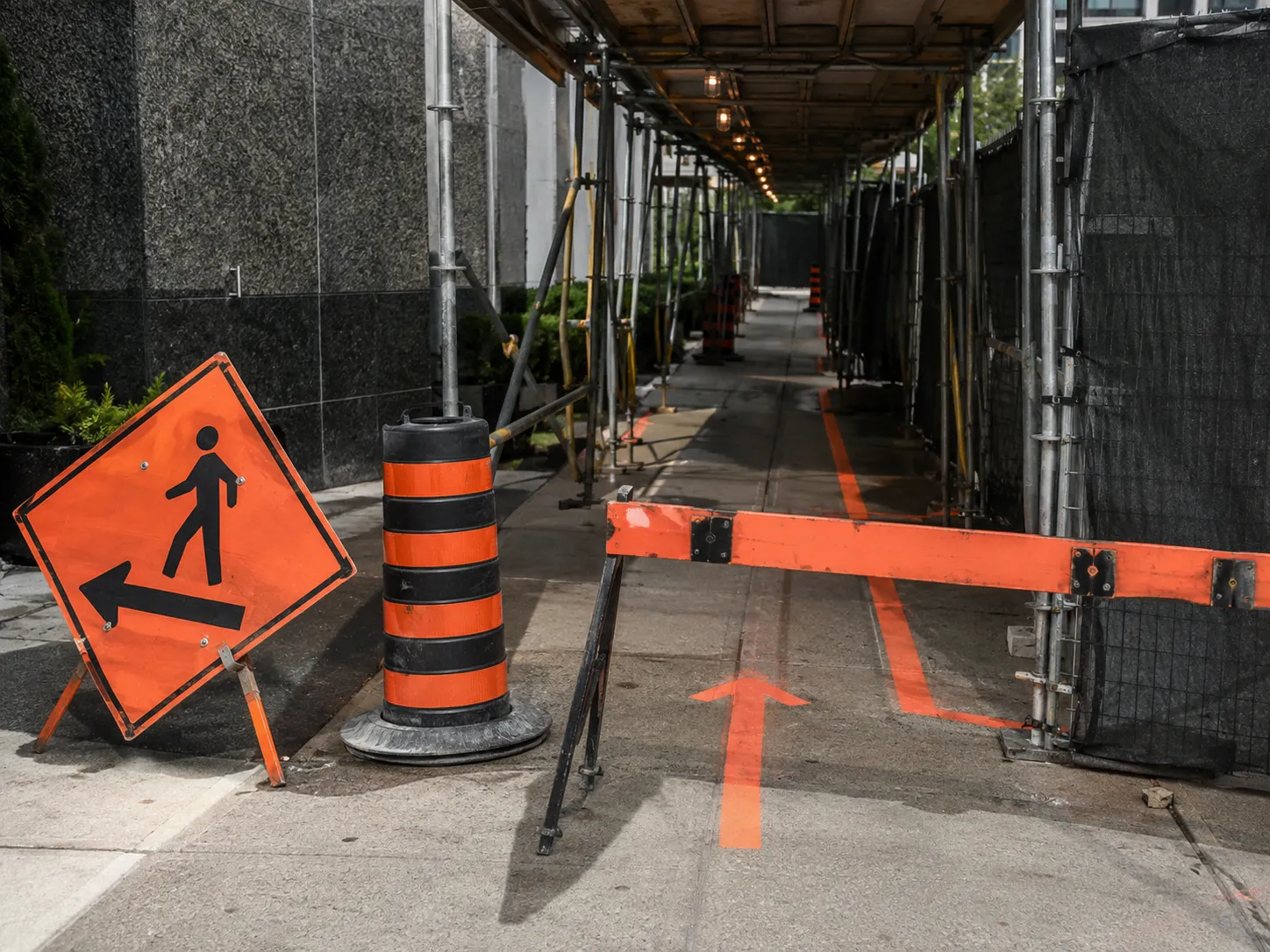 Pedestrian Protection and Walkway Management being built and completed on site by Harrowgate Group
