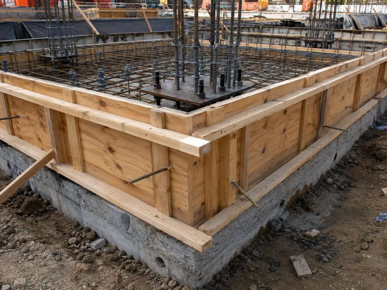 Pile Caps and Grade Beams being built and completed on site by Harrowgate Group