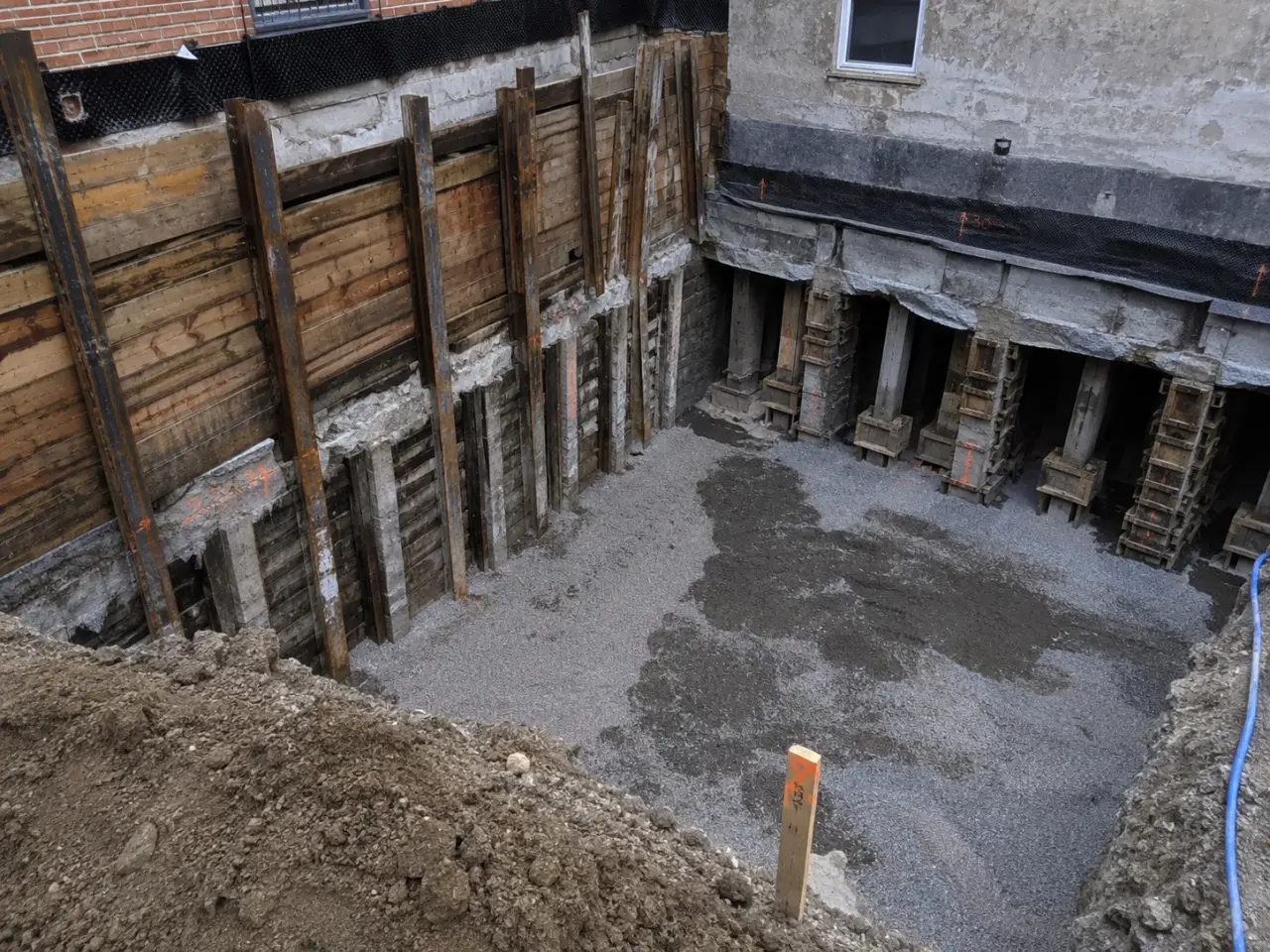 Shoring and Underpinning being built and completed on site by Harrowgate Group