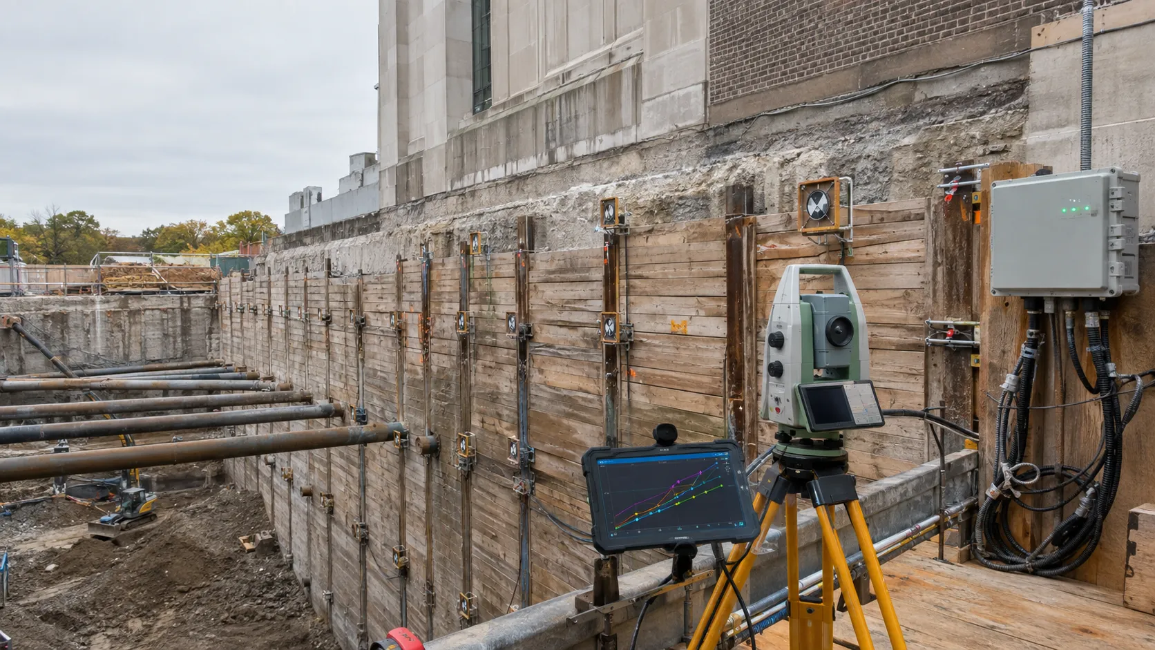 Shoring Monitoring and Instrumentation, completed by Harrowgate Group