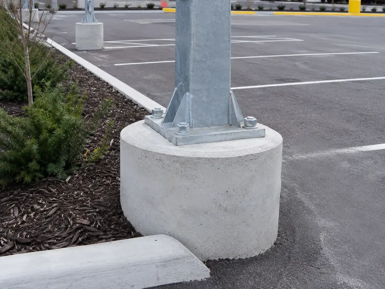 Site and Parking Lot Lighting in Brampton being built and completed on site by Harrowgate Group