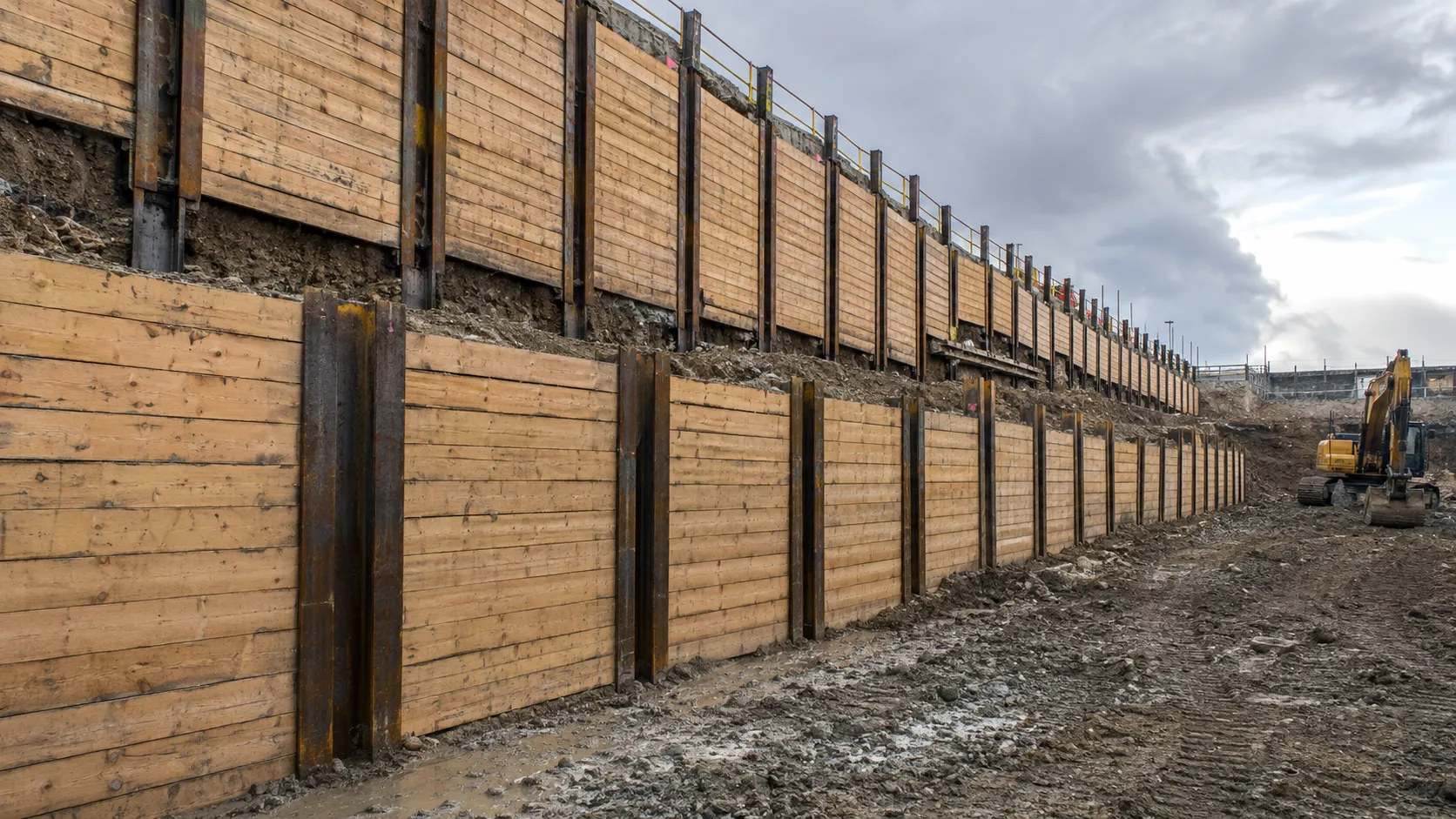 Soldier Pile and Lagging, completed by Harrowgate Group
