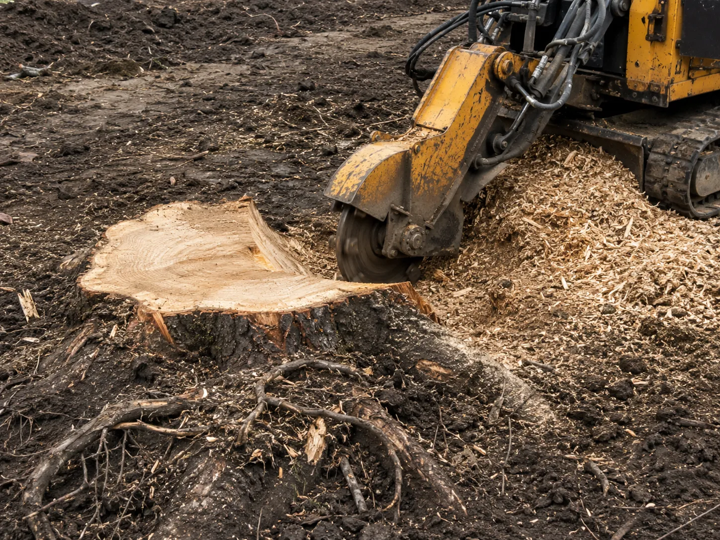 Tree Removal and Stump Grinding being built and completed on site by Harrowgate Group