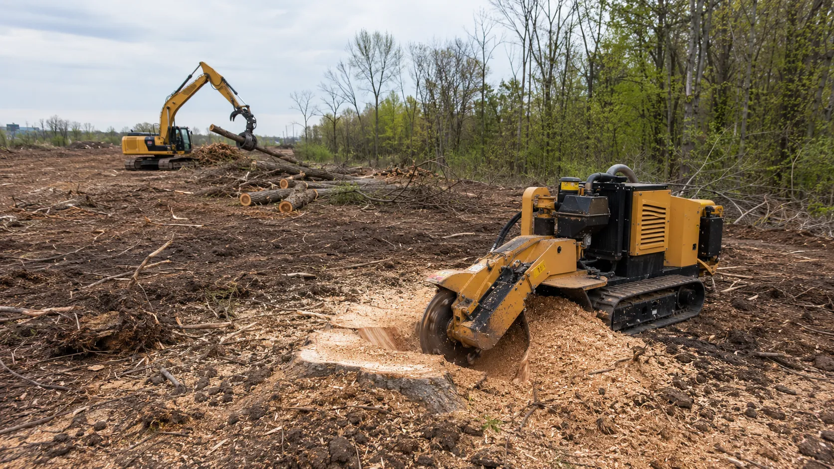 Tree Removal and Stump Grinding, completed by Harrowgate Group