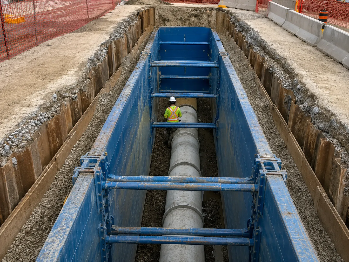 Where trench shoring and trench boxes are needed in Ajax by Harrowgate Group