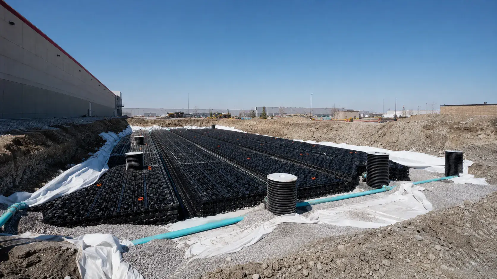 Underground Stormwater Systems in Aurora, Ontario, completed by Harrowgate Group