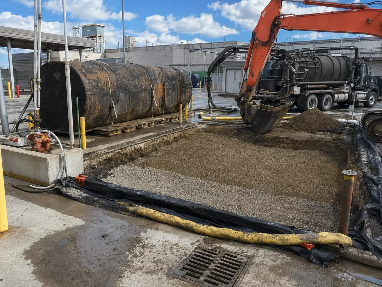 How we remove an underground storage tank by Harrowgate Group
