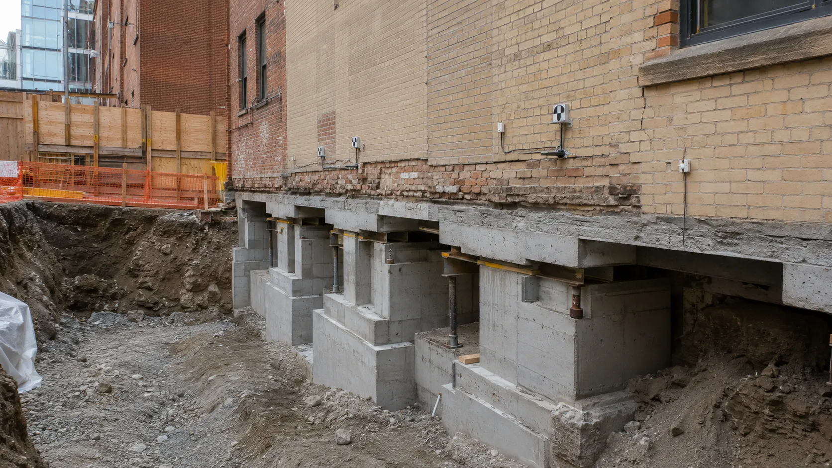 Underpinning for Adjacent Excavation, completed by Harrowgate Group
