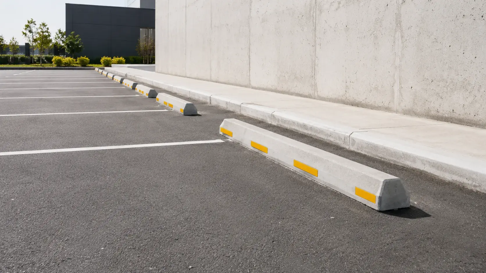 Wheel Stops and Parking Curbs in Markham, Ontario, completed by Harrowgate Group